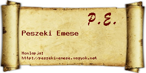 Peszeki Emese névjegykártya