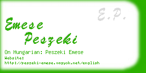 emese peszeki business card